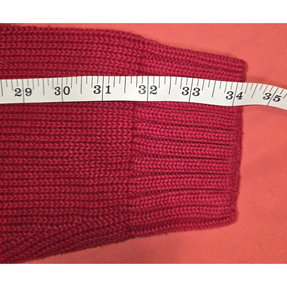 CHAPS Red Cotton Sweater Quarter Zip Men's XL Red Long Sleeve Pullover Christmas - Picture 7 of 8